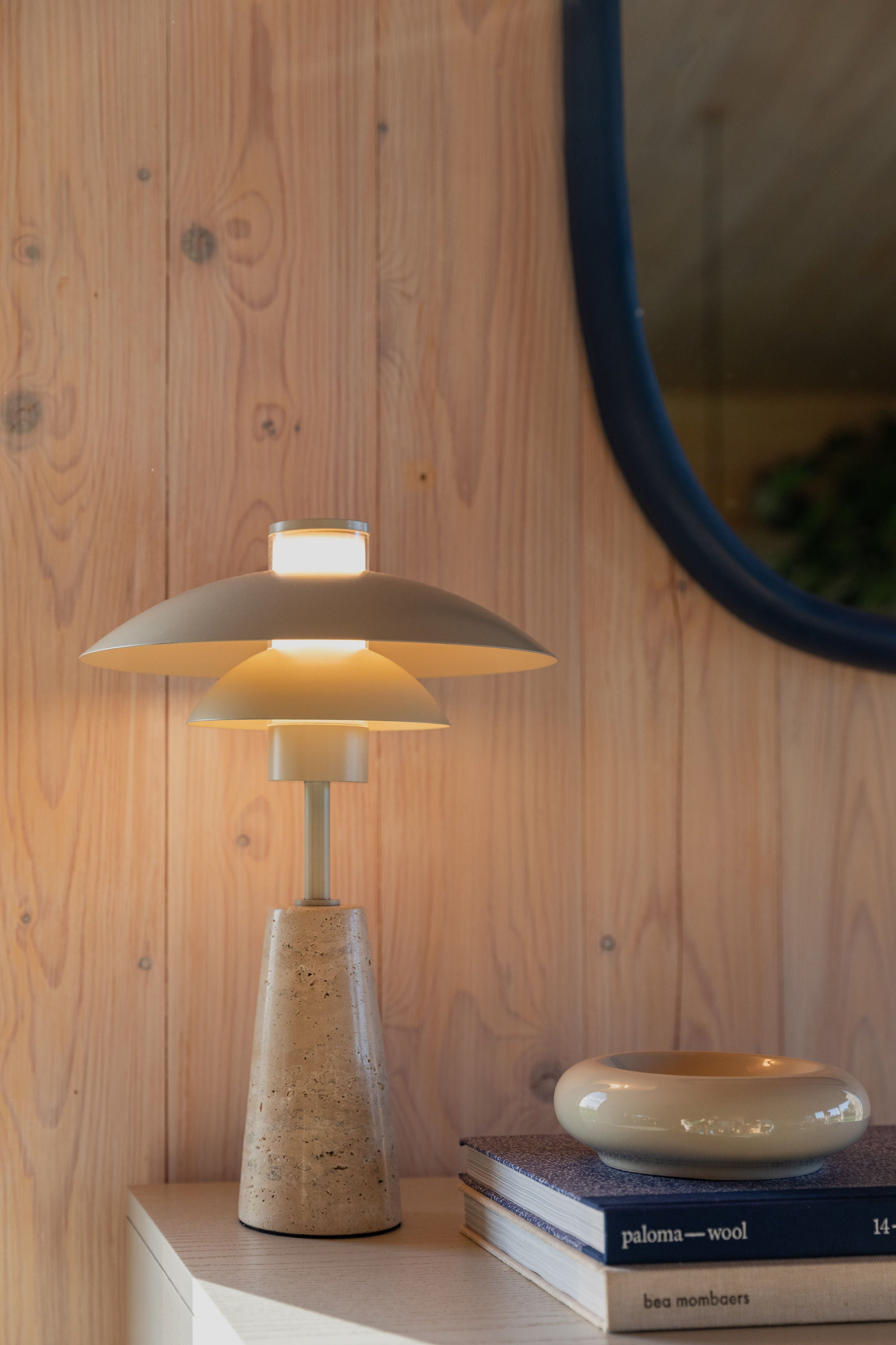 Zuiver Cole Beige Travertine Table Lamp